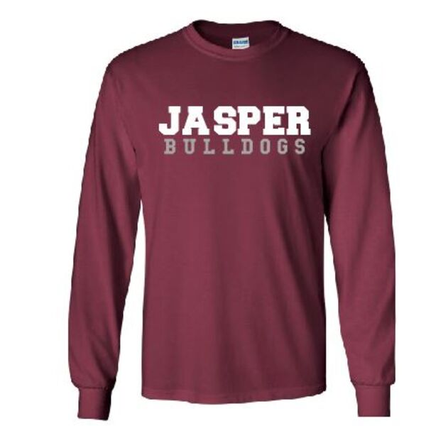 JASPER BULLDOGS MAROON LONG SLEEVE Thumbnail
