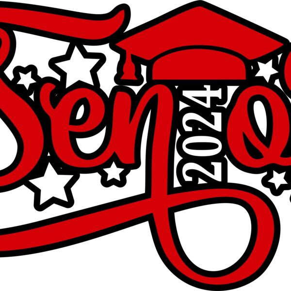 7"x4" Senior 2024 Car Decal Thumbnail