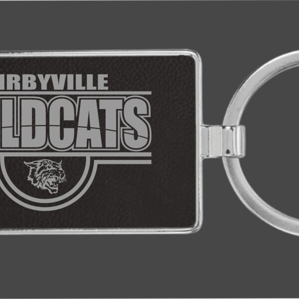 Laser Engraved Metal/Leather Keychain Thumbnail